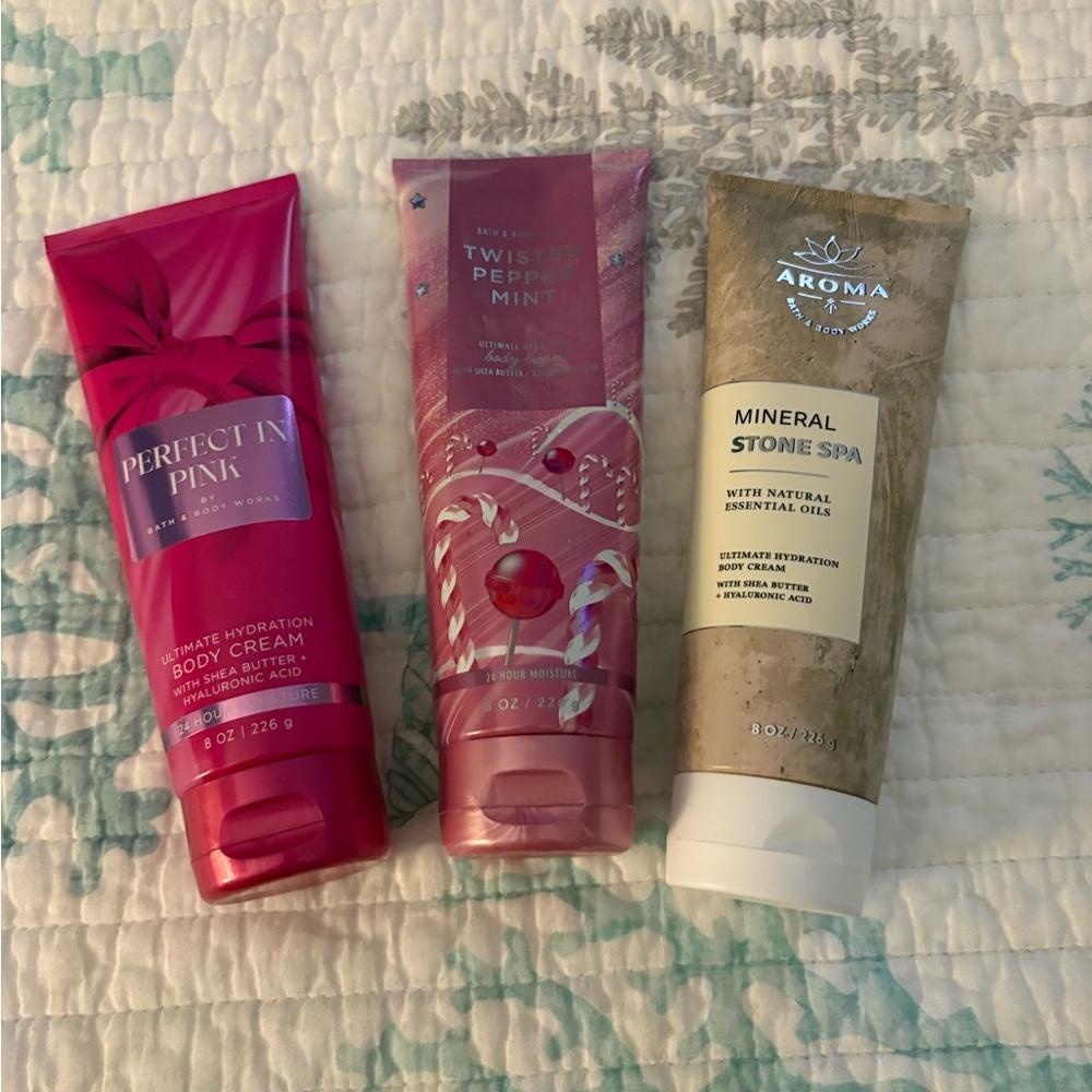 Three Bath & Body Works Ultimate Hydration Body Creams. Set